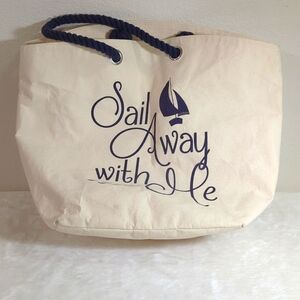 "Sail away with Me" bag tote large lk New